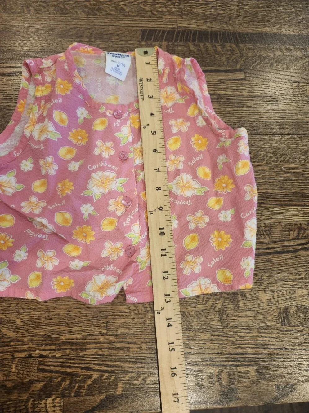 Vintage 90's Oshgosh B'gosh Girls Pink Floral Tropical Skort Top Set Like New 6X